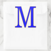 Blauwe letter M Sticker (Tas)