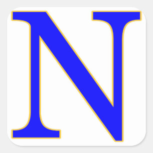 Blauwe letter N Sticker