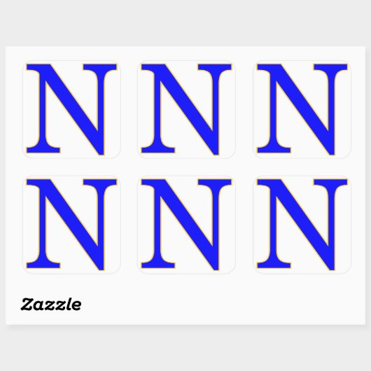 Blauwe letter N Sticker (Vel)