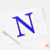 Blauwe letter N Sticker (Envelop)