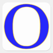 Blauwe letter O Sticker (Voorkant)