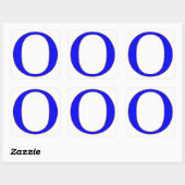 Blauwe letter O Sticker (Vel)