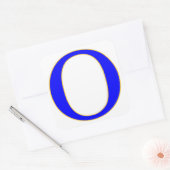 Blauwe letter O Sticker (Envelop)