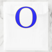 Blauwe letter O Sticker (Tas)