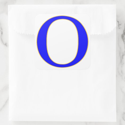 Blauwe letter O Sticker (Tas)