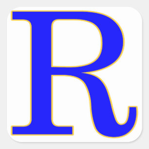 Blauwe letter R Sticker