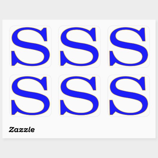 Blauwe letter S Sticker (Vel)