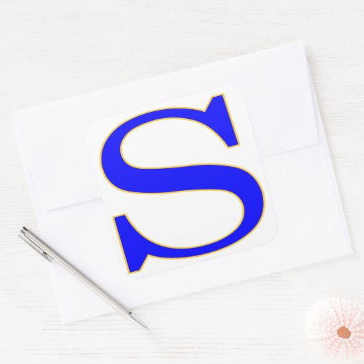 Blauwe letter S Sticker (Envelop)