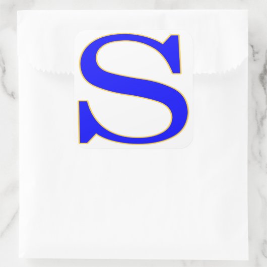 Blauwe letter S Sticker (Tas)