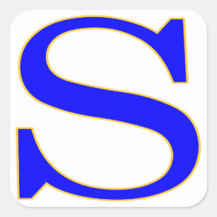 Blauwe letter S Sticker