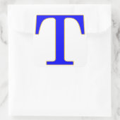 Blauwe letter T Sticker (Tas)