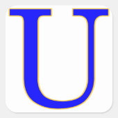 Blauwe letter U Sticker (Voorkant)