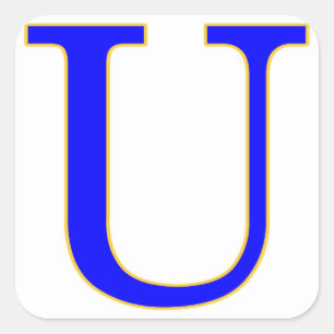 Blauwe letter U Sticker