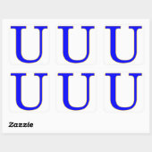 Blauwe letter U Sticker (Vel)
