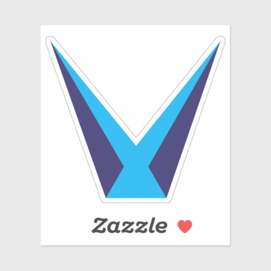 Blauwe Letter V Monogram Sticker (Vel)