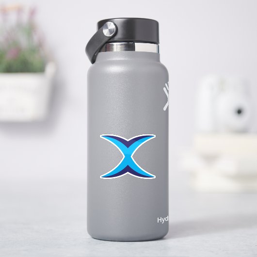 Blauwe Letter X Monogram Sticker (HydroFlask)