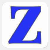 Blauwe letter Z Sticker (Voorkant)