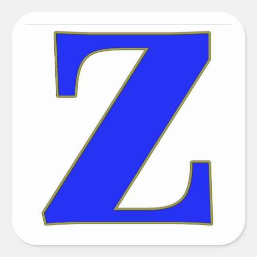Blauwe letter Z Sticker (Voorkant)