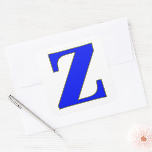 Blauwe letter Z Sticker (Envelop)