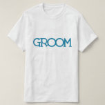 Blauwe letters "bruidegom" | Huwelijksfeest T-shirt<br><div class="desc">Bruidsfeest design</div>