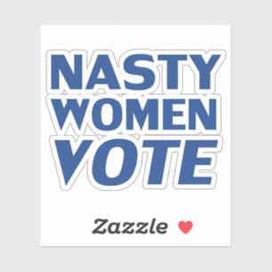 Blauwe letters: "Nasty Women Vote" Sticker