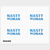 blauwe letters van de " akelige vrouw " , witte ac rechthoekige sticker (Vel)