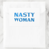 blauwe letters van de " akelige vrouw " , witte ac rechthoekige sticker (Tas)