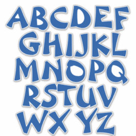 Blauwe Letters Witte Alfabet Muur Sticker