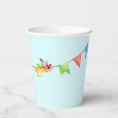 Blauwe Leuke Aap Gepersonaliseerde Gelukkige Verja Papieren Bekers (Achterkant)