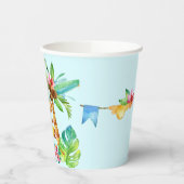 Blauwe Leuke Aap Gepersonaliseerde Gelukkige Verja Papieren Bekers (Links)