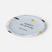 Blauwe Leuke Halloween Verjaardag Papieren Bordje (Gekanteld)