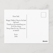 Blauwe Leuke Vader - Zoon geïllustreerd Gelukkige  Briefkaart (Achterkant)