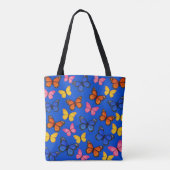 Blauwe Levendige Vlinders Tote Bag (Achterkant)