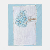 Blauwe Leverbloem Fleece Deken (Voorkant)