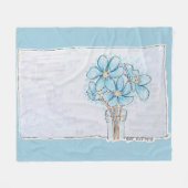 Blauwe Leverbloem Fleece Deken (Voorkant (Horizontaal))