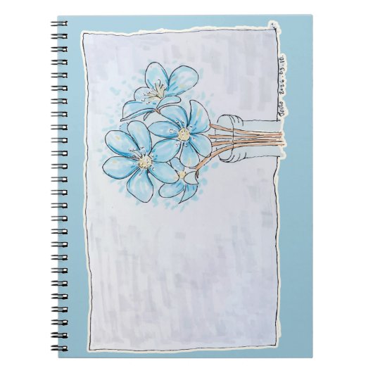 Blauwe Leverbloem Notitieboek (Voorkant)