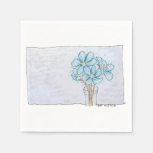 Blauwe Leverbloem Servet