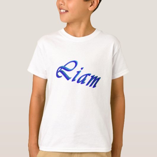 Blauwe Liam Naam, T-shirt (Voorkant)