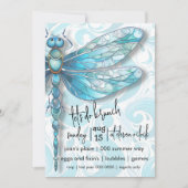 Blauwe libel | Aqua Blue Swirls | Natuur liefhebbe Kaart (Voorkant)