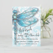 Blauwe libel | Aqua Blue Swirls | Natuur liefhebbe Kaart (Staand voorkant)