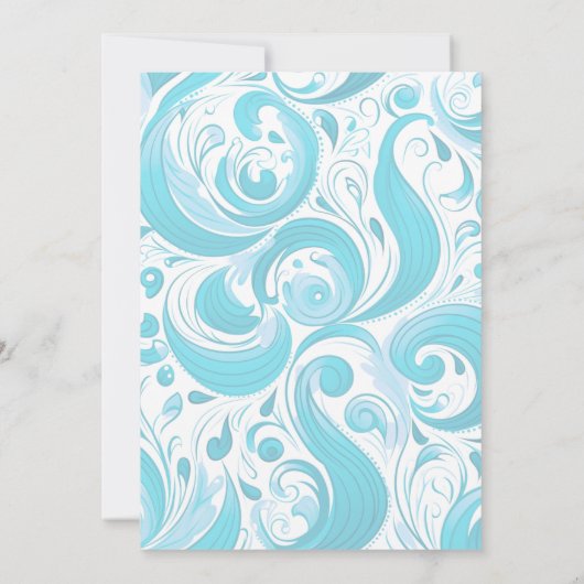 Blauwe libel | Aqua Blue Swirls | Natuur liefhebbe Kaart (Achterkant)