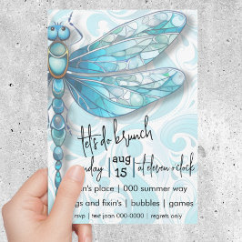 Blauwe libel | Aqua Blue Swirls | Natuur liefhebbe Kaart