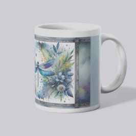 Blauwe Libel Botanische Aquarel Koffiemok
