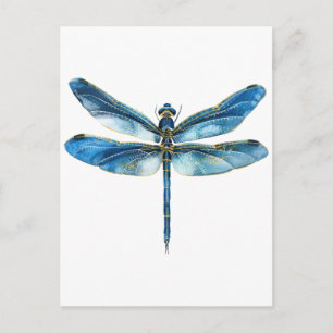 Blauwe libel briefkaart