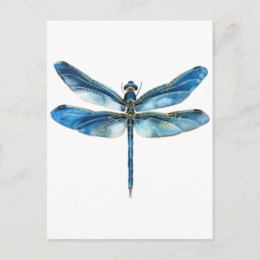 Blauwe libel briefkaart (Voorkant)
