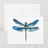 Blauwe libel briefkaart (Voorkant / Achterkant)