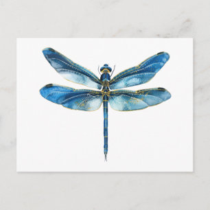 Blauwe libel briefkaart