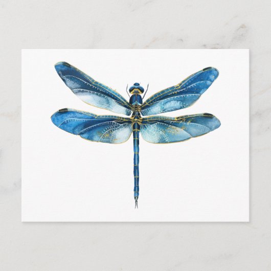 Blauwe libel briefkaart (Voorkant)