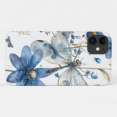 Blauwe Libel en Bloemen iPhone Case-Mate iPhone Case (Achterkant (horizontaal))
