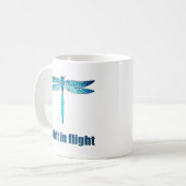 Blauwe libel in vluchtillustratie koffiemok (Voorkant links)